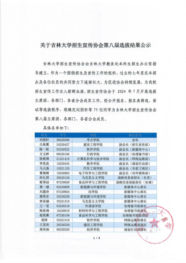 20240729124027900-关于吉林大学招生宣传协会第八届选拔结果的公示_页面_1